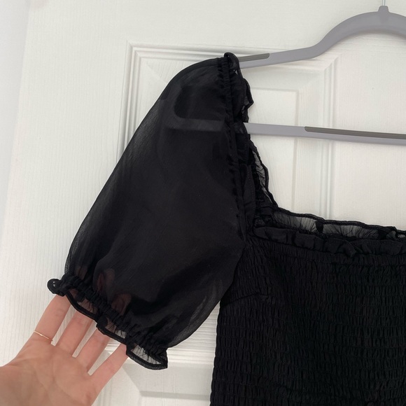 Black Abercrombie tight ruffle dress. Small tall - Picture 2 of 4